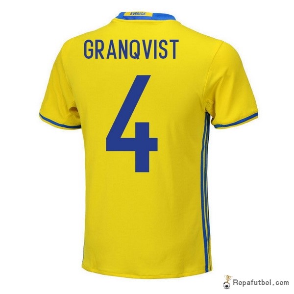 Camiseta Sweden Replica Primera Ropa Granqvist 2018 Amarillo